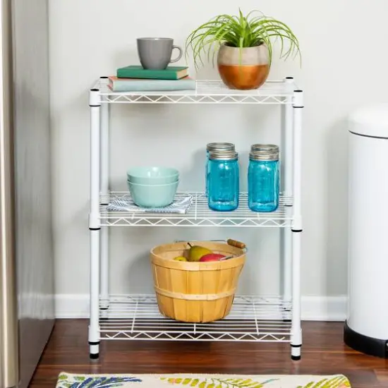 Honey Can Do White 3-Tier Heavy-Duty Adjustable Shelving Unit {3}
