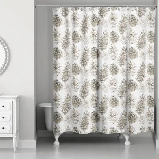 Pinecones on White Shower Curtain {1}