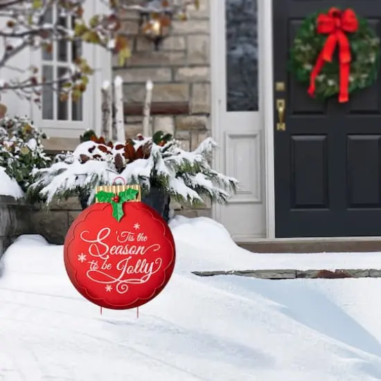 Glitzhome&reg; 3ft. Large Metal Ornament Yard Stake {4}