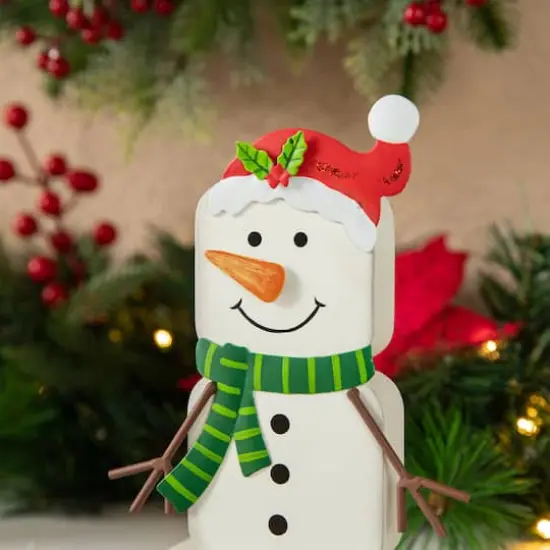 Glitzhome&reg; 7.5" Christmas Snowman Stocking Holder Set {6}