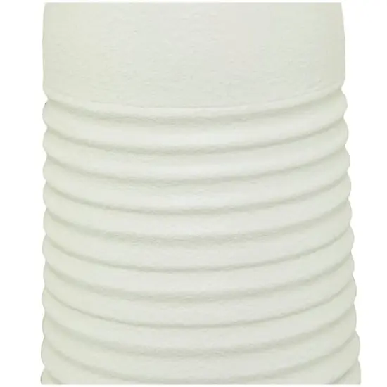 White Metal Grooved Vase 8" x 8" x 36" {4}