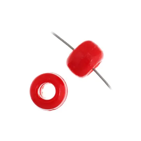 John Bead 9mm Opaque Plastic Pony Beads, 1,000ct. Red {4}