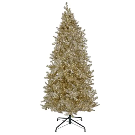 10ft. Pre-Lit Platinum Metallic Evergreen Artificial Christmas Tree {1}