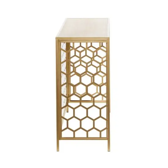 Gold Metal Contemporary Console Table 30" x 42" x 14" {4}