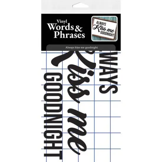 Leisure Arts&reg; Vinyl Always Kiss Me Goodnight Black Wall Decal {5}