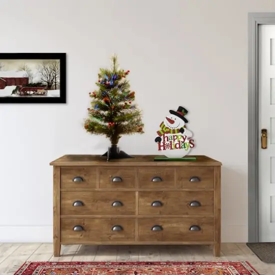 2ft. Fiber Optic Color Changing Ice Crestwood Artificial Christmas Tree with Silver Bristle {3}