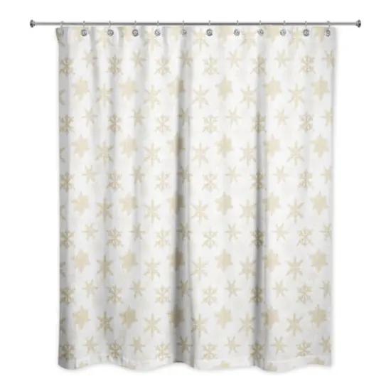 Cream Snowflakes Shower Curtain {1}
