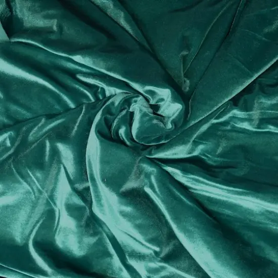 Feldman Solid Stretch Velvet Fabric Green {4}