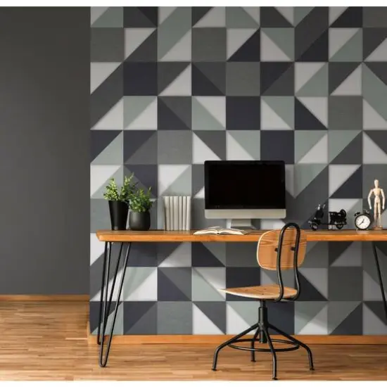 RoomMates Squares Acoustical Peel & Stick Tiles Light Gray {5}