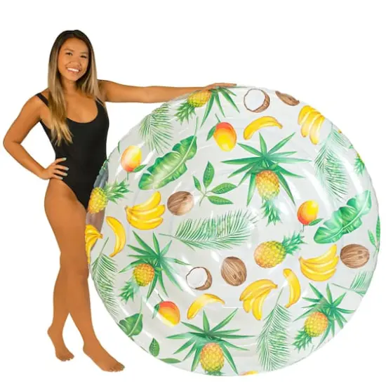 PoolCandy Clear Tropical Pattern Inflatable Giant Island {1}