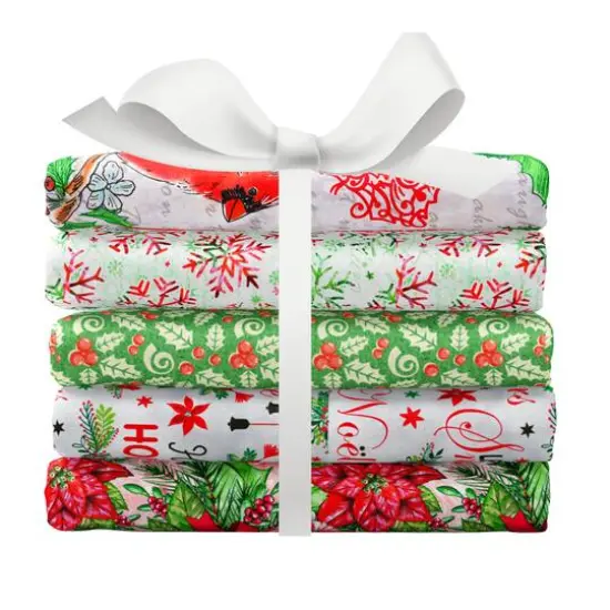 SINGER Christmas Cardinals 5 Piece Fat Quarter Bundle {9}