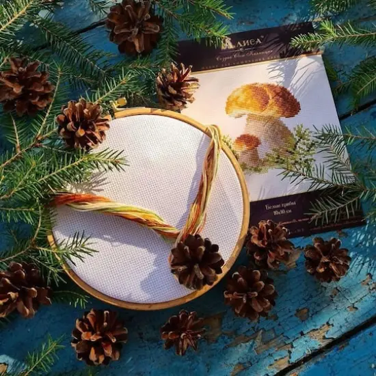 Alisa White Mushrooms Cross Stitch Kit {7}