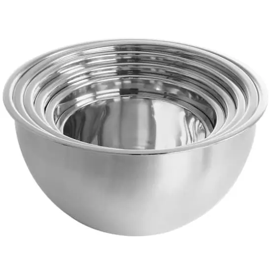 MegaChef 14 Piece Stainless Steel Measuring Cup & Spoon Set with Mixing Bowls {7}