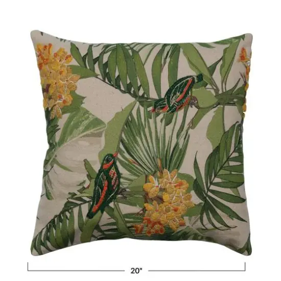 Hello Honey&reg; Multicolor Embroidered Birds & Florals Pillow Cover {4}