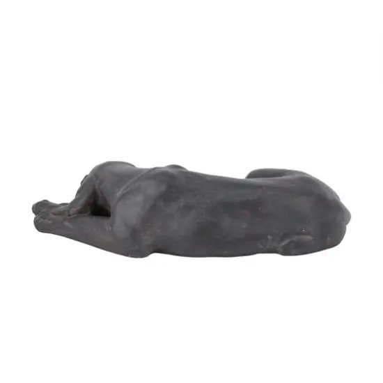 Black Modern farmhouse Dog Garden Sculpture, 23" x 13" x 6" {6}