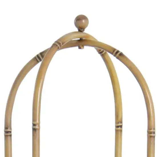 Hello Honey&reg; 42'' Bamboo Style Metal Shelf With Rattan Trays {6}