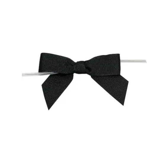 JAM Paper 2.5" Grosgrain Twist Tie Bows, 100ct. Black {1}