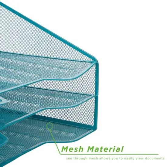 Mind Reader 5-Compartment Desk Organizer Turquoise {6}