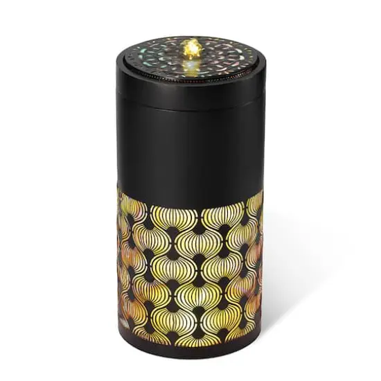 Glitzhome&reg; 24" Metal LED Cutout Pattern Outdoor Fountain {1}