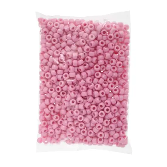 John Bead 9mm Opaque Plastic Pony Beads, 1,000ct. Pink {6}