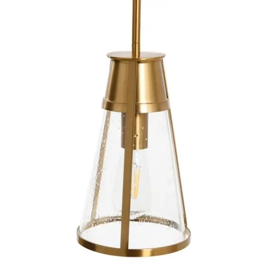 Hello Honey&reg; Robert Stevenson Lighting Jaxon Metal & Seedy Glass Ceiling Light Brushed Gold {7}