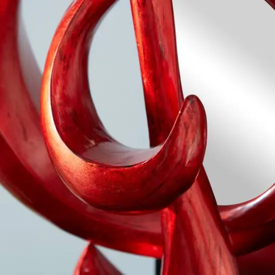 33" Red Polystone Contemporary Abstract Sculpture {10}