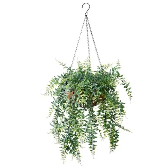 21" Fern Leaves Hanging Basket {1}
