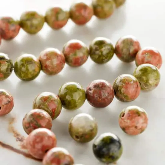 Green Unakite Round Beads, 8mm by Bead Landing&trade; {3}
