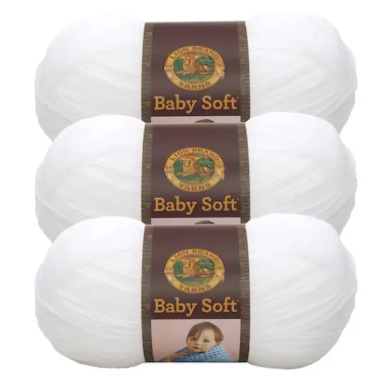 3 Pack Lion Brand&reg; Baby Soft&reg; Yarn White {1}