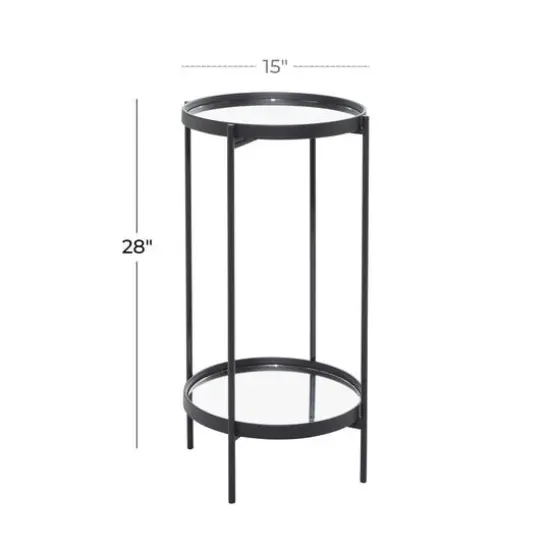 15" Black Contemporary Accent Table {6}