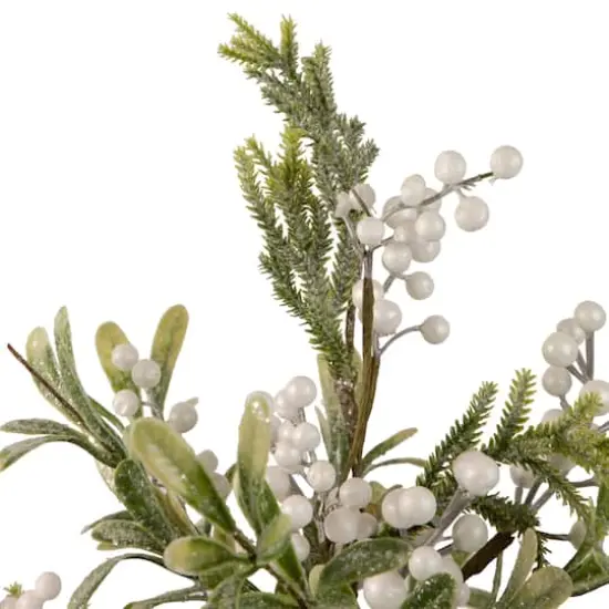 2ft. Unlit Potted White Berry & Frosted Pine Christmas Tree {3}