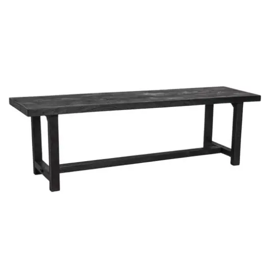 Hello Honey&reg; Elegant Acacia Trestle Bench Black {1}