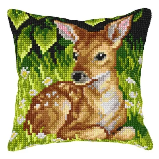Orchidea Needlepoint Kit Cushion - Printed Canvas Roe Deer  {1}