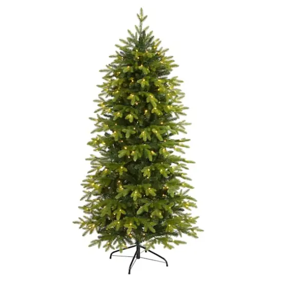 6ft. Pre-Lit Belgium Fir Artificial Christmas Tree, Clear LED Lights {1}
