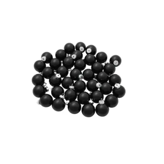 Whitehurst 40ct. 1.25" Glossy Glass Ball Ornaments Black Shiny {3}
