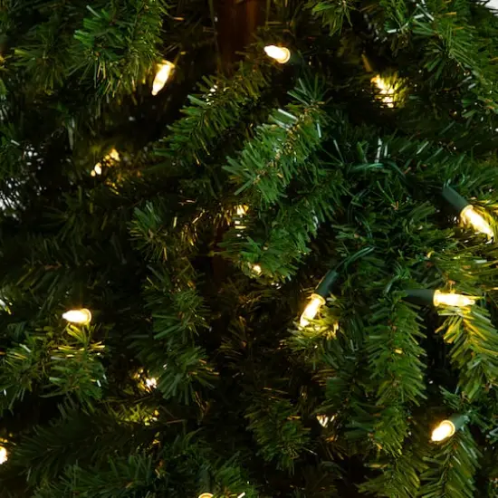 7ft. Pre-Lit Green Santa&rsquo;s Hat Artificial Christmas Tree, Clear LED Lights {4}