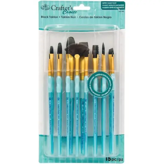 Royal & Langnickel&reg; Crafter's Choice&trade; Black Taklon Brush Value Set {1}