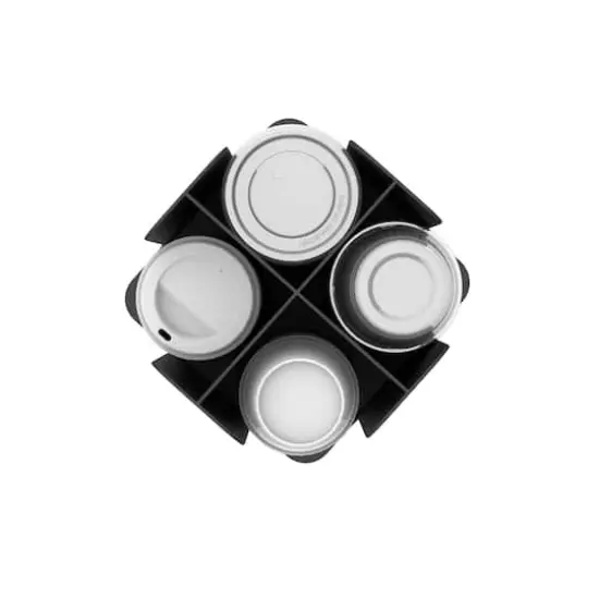 Mind Reader Black 4-Compartment Cup and Lid Organizer Carousel {5}