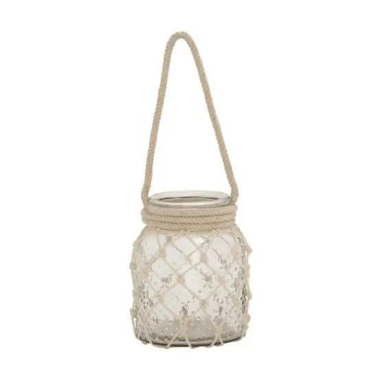 Clear Glass Coastal Candle Holder Lantern, 18" x 7" x 7" {1}