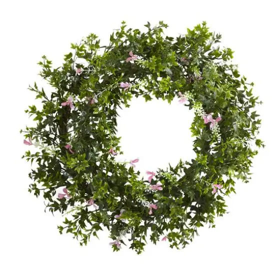 18'' Ivy, Floral & Twig Wreath {1}