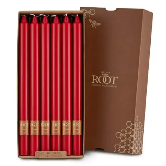 Root Candles Arista&trade; 12" Smooth Taper Candles, 12ct. Red {1}