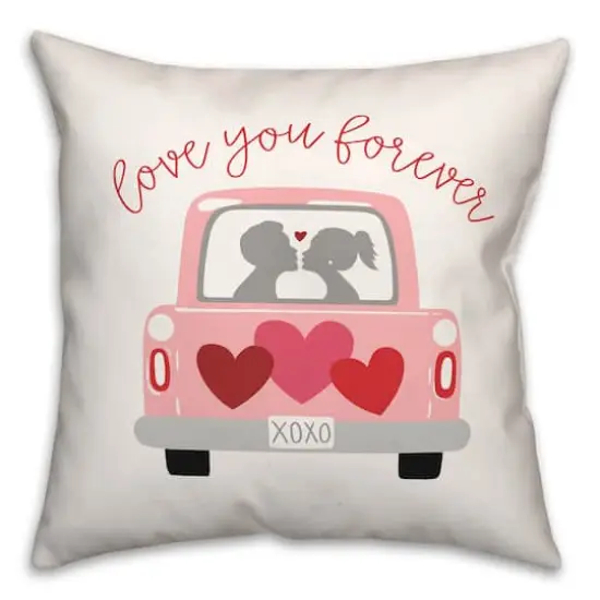 Valentines Truck 16" x 16" Throw Pillow {1}