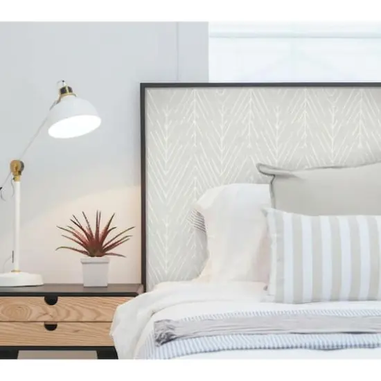 RoomMates Twig Hygge Herringbone Peel & Stick Wallpaper Gray and White {4}