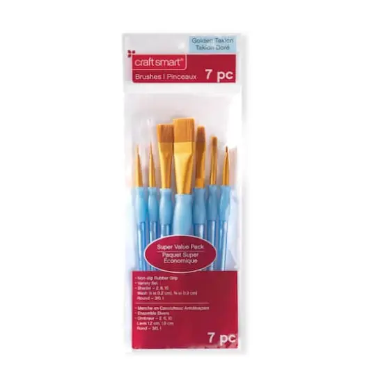 Golden Taklon Variety 7 Piece Brush Set by Craft Smart&reg; {3}