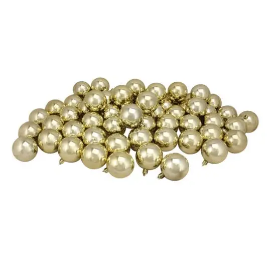 60ct Shiny Champagne Gold Shatterproof Ball Ornaments {3}