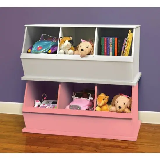 Badger Basket 3 Bin Stackable Storage Cubby White {10}