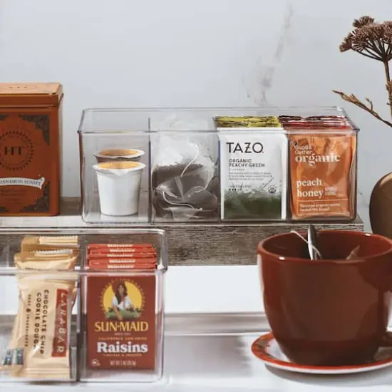 Sorbus Clear Storage Bins with 3 Dividers {3}