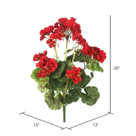 20" Artificial Red Geranium Bush, 4ct. {4}