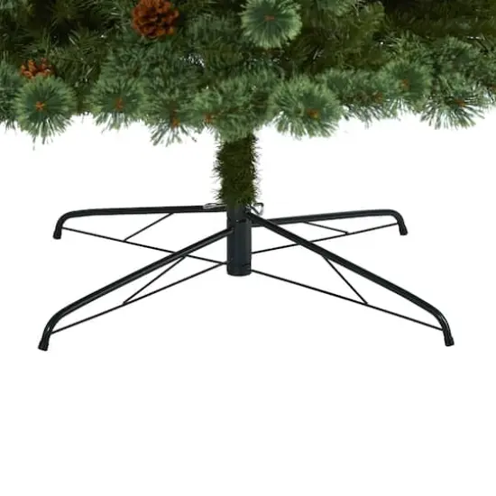 10ft. Pre-Lit White Mountain Pine & Pinecones Artificial Christmas Tree with Clear LED Lights {6}