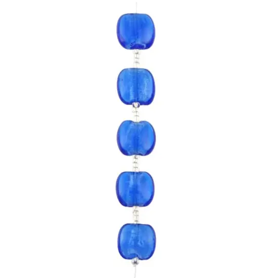 Blue Lampwork Glass Puffed Coin Beads by Bead Landing&trade; {4}